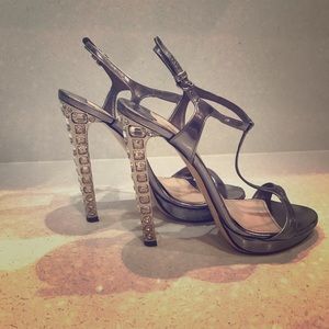 Miu Miu synthetic crystal 5" heels